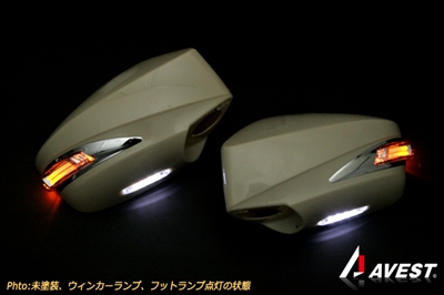 ZC6 BRZ LED ウインカーミラー 交換式 フットランプ付 [純正色37J/ポジ橙光] パール ウィンカー ドアミラー Type LS