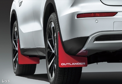 三菱　アウトランダーPHEV GN0WJAOS レッド マッドフラップ 4枚 Amazon.co.jp: 車用マッドフラップ 4x アウトランダー PHEV GN